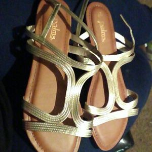 Brown and gold sandals